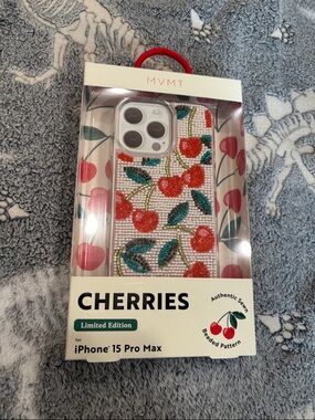 MVMT Red Cherry Beaded iPhone 15 Pro Max Case